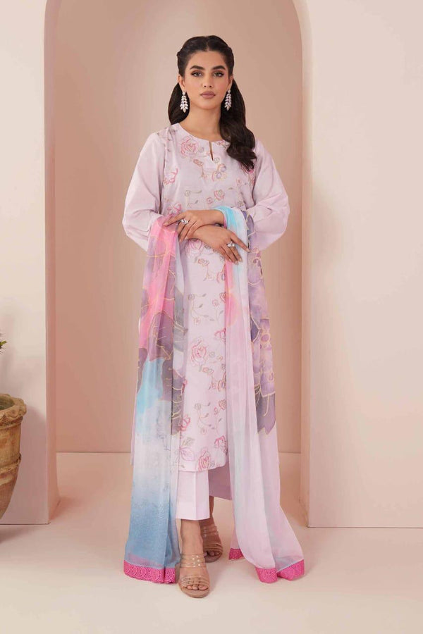 3 Piece Stitched Premium Embroidered Lawn Suit FN-200