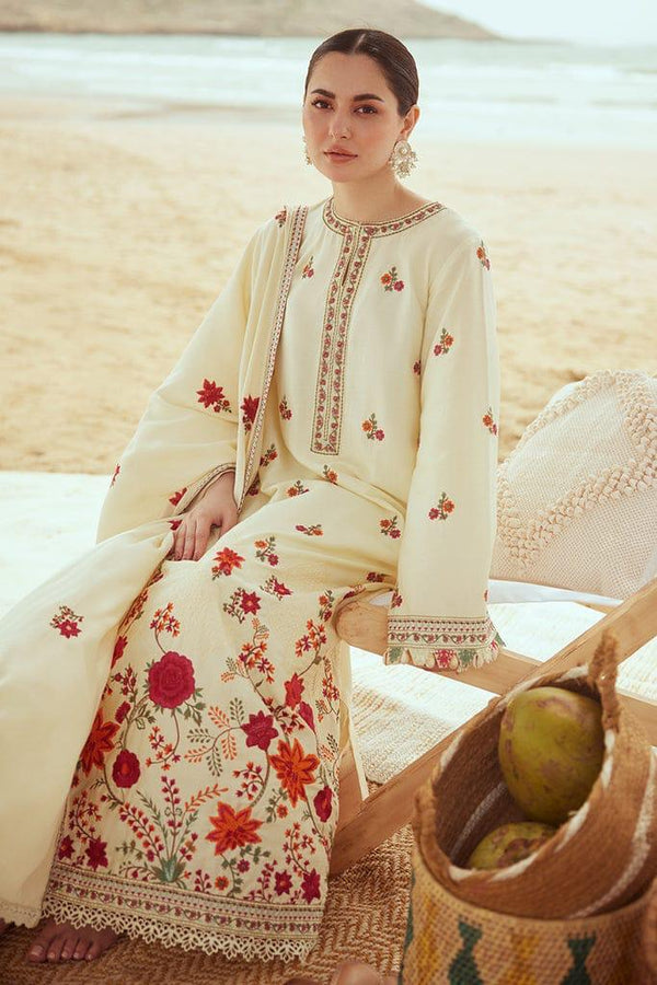 3 Piece Stitched Premium Embroidered Lawn Suit FN-202